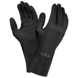 Ansell Extra 87-950 Black Heavyweight Rubber Gloves (12 Pairs)