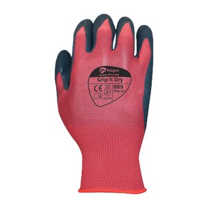Polyco 889 Grip It Dry Black Latex Red Gloves (Pack 60)