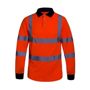 Future PS010 High Visibility Long Sleeve Polo Shirt Orange